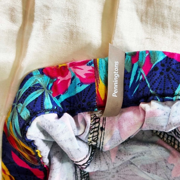 NEW PHOTOS! CAPRIS, FLORAL, SUMMER BLUE (Multicolour), SIZE 5X, BACK & COIN POCK - Picture 14 of 14